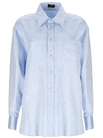 Etro Women's Linen and Cotton Shirt Blue