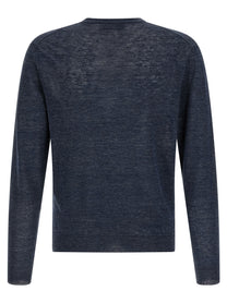 Riviera Project Linen and Silk Sweater Blue