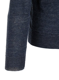 Riviera Project Linen and Silk Sweater Blue