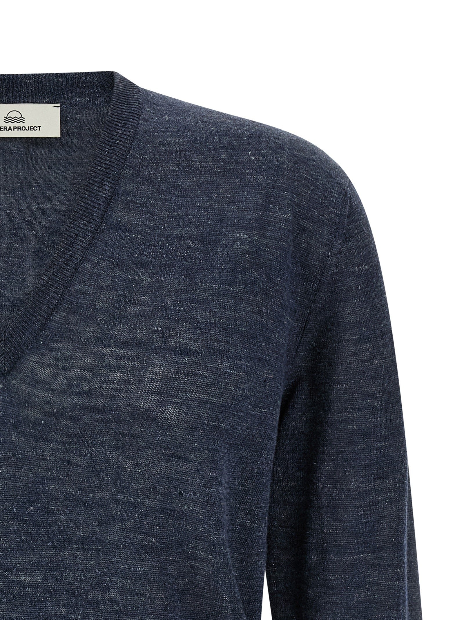 Riviera Project Linen and Silk Sweater Blue
