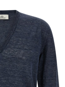 Riviera Project Linen and Silk Sweater Blue