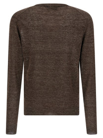 Riviera Project Linen and Silk Sweater Brown