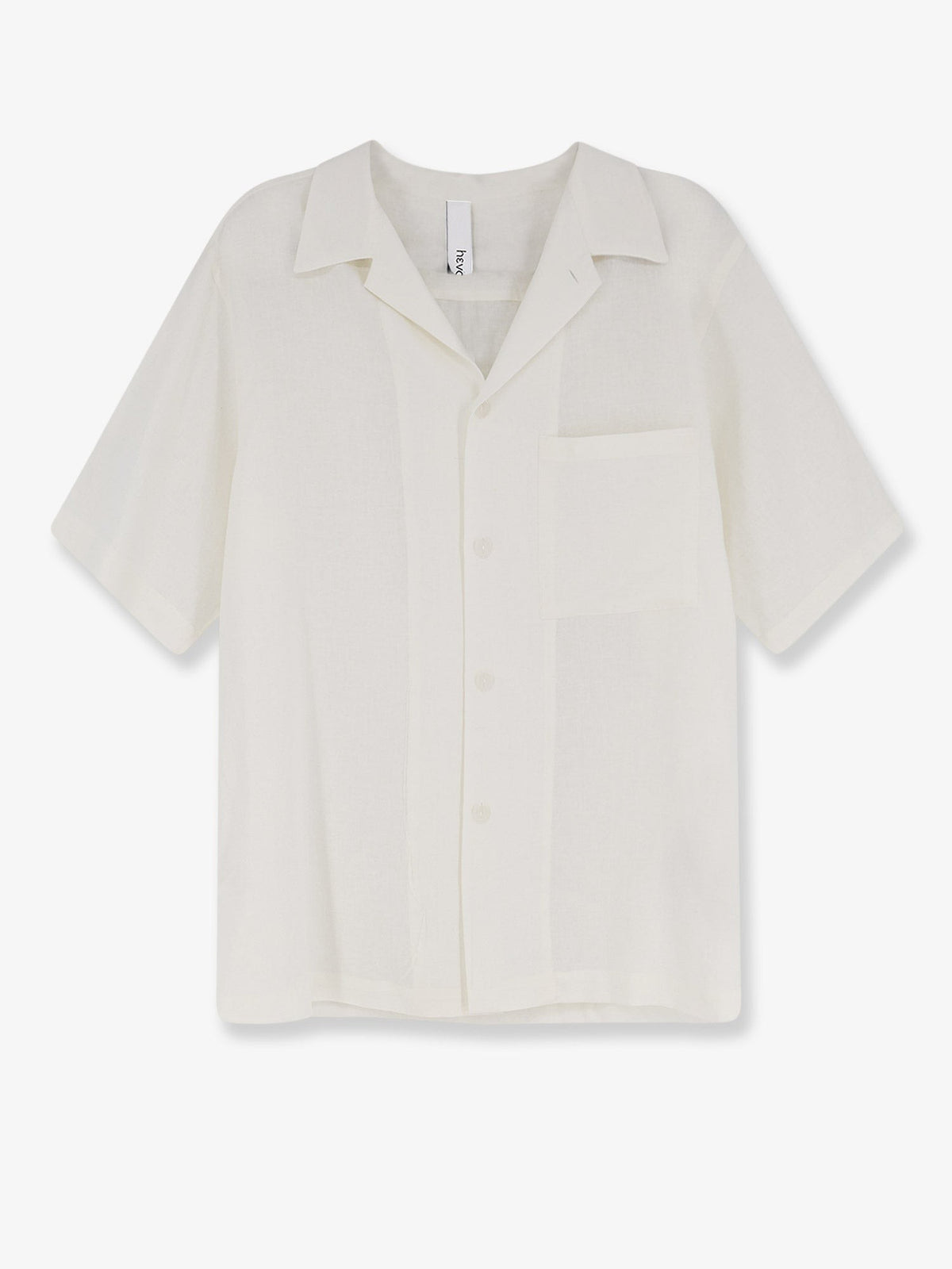 Hevò Men's Linen and Viscose Blend Shirt White