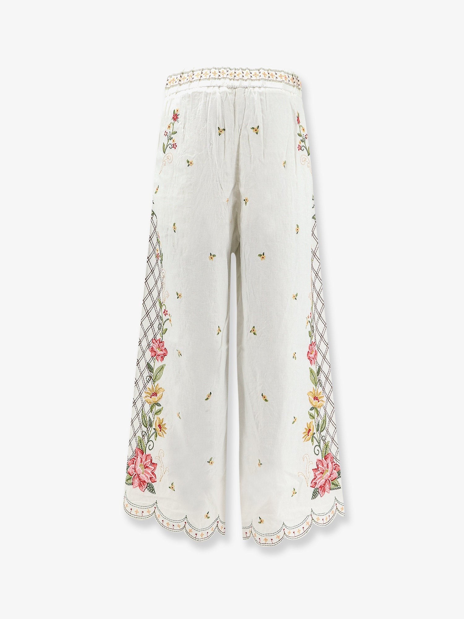 FARM Rio Women's Linen and Viscose Trousers White