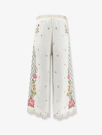 FARM Rio Women's Linen and Viscose Trousers White