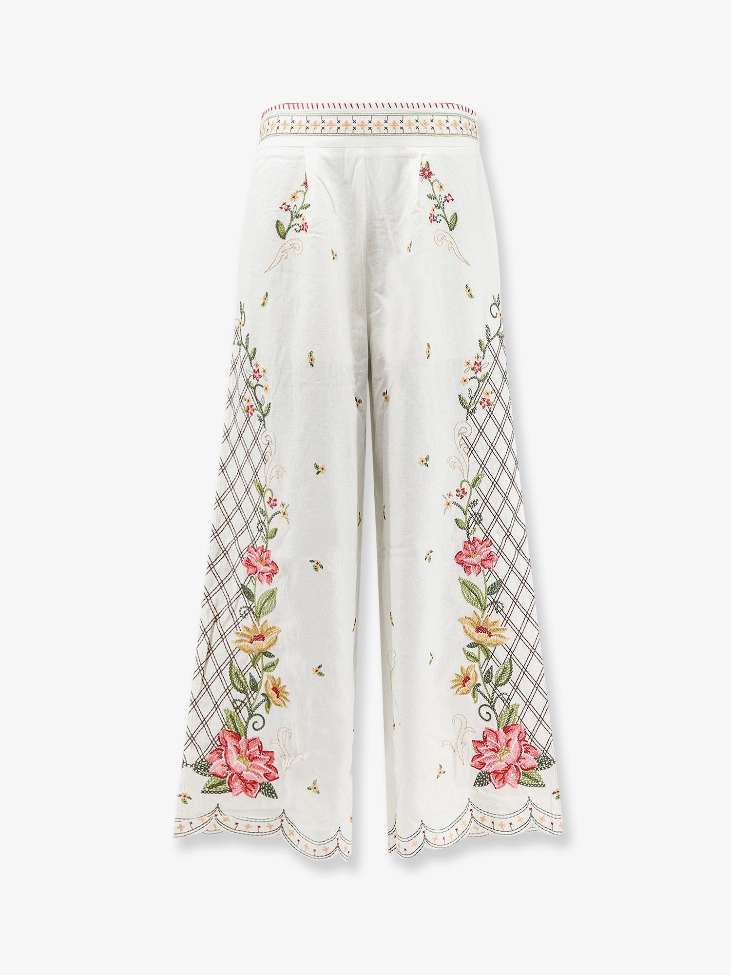 FARM Rio Women's Linen and Viscose Trousers White