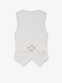 Elisabetta Franchi Women's Linen and Viscose Vest White