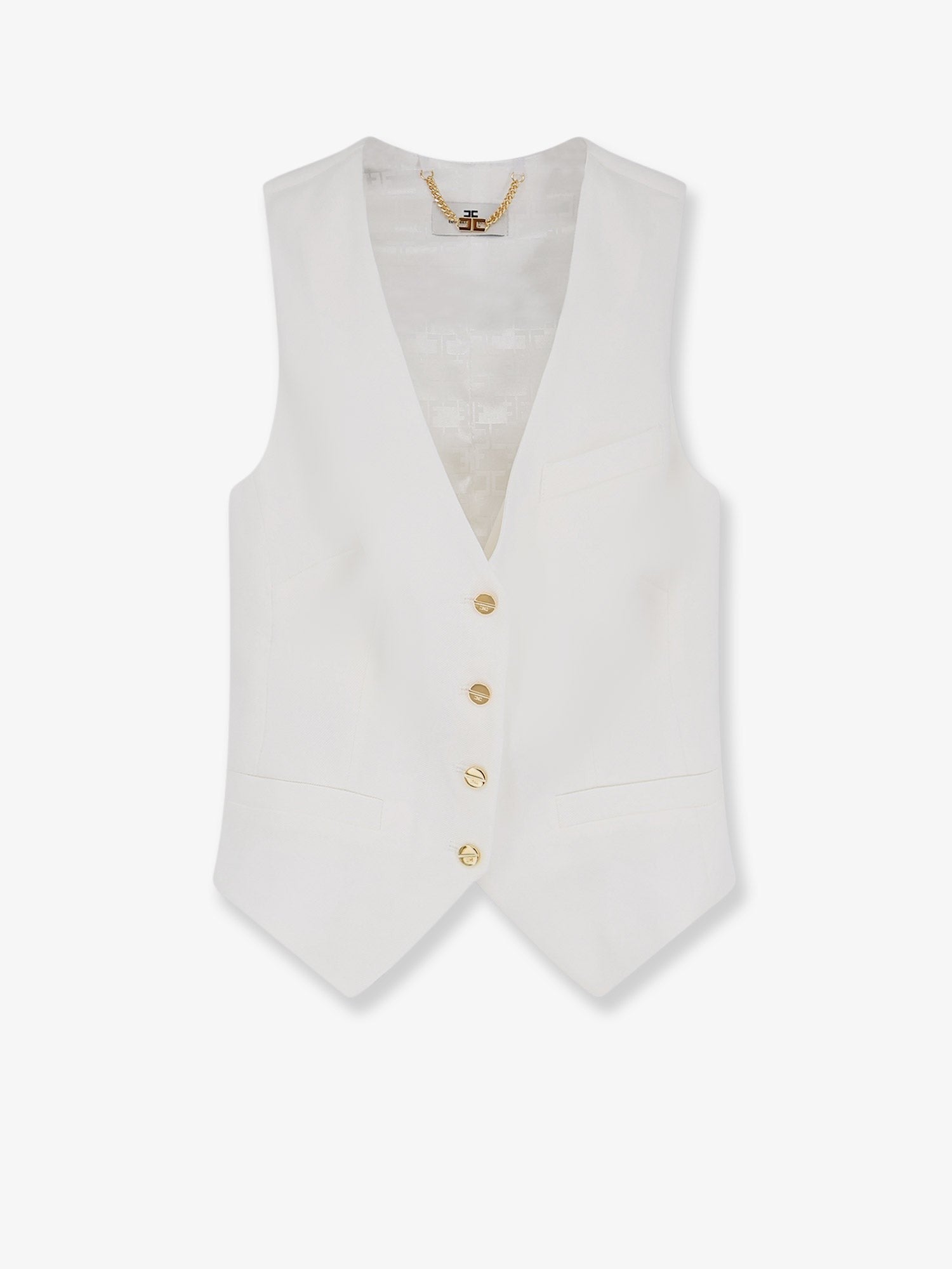 Elisabetta Franchi Women's Linen and Viscose Vest White