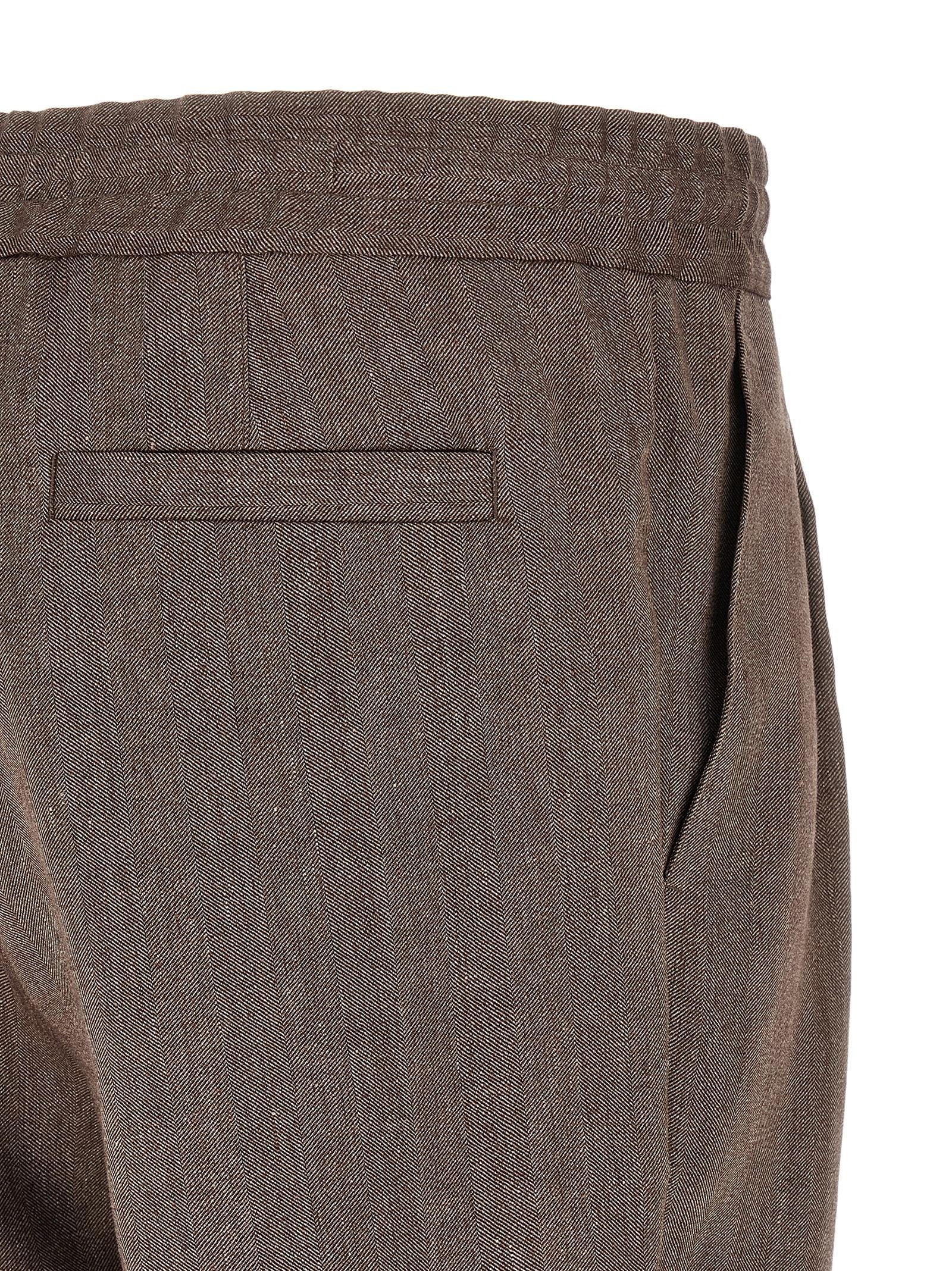 Brunello Cucinelli Linen and Wool Bermuda Shorts Brown