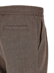 Brunello Cucinelli Linen and Wool Bermuda Shorts Brown