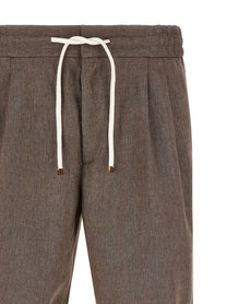 Brunello Cucinelli Linen and Wool Bermuda Shorts Brown