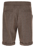 Brunello Cucinelli Linen and Wool Bermuda Shorts Brown, view 2