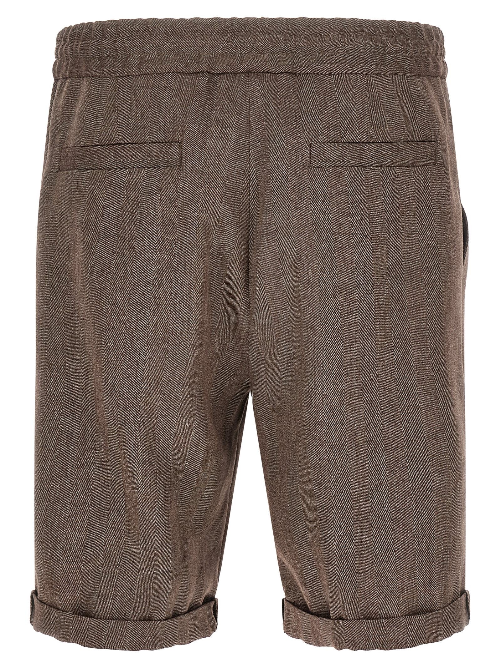 Brunello Cucinelli Linen and Wool Bermuda Shorts Brown
