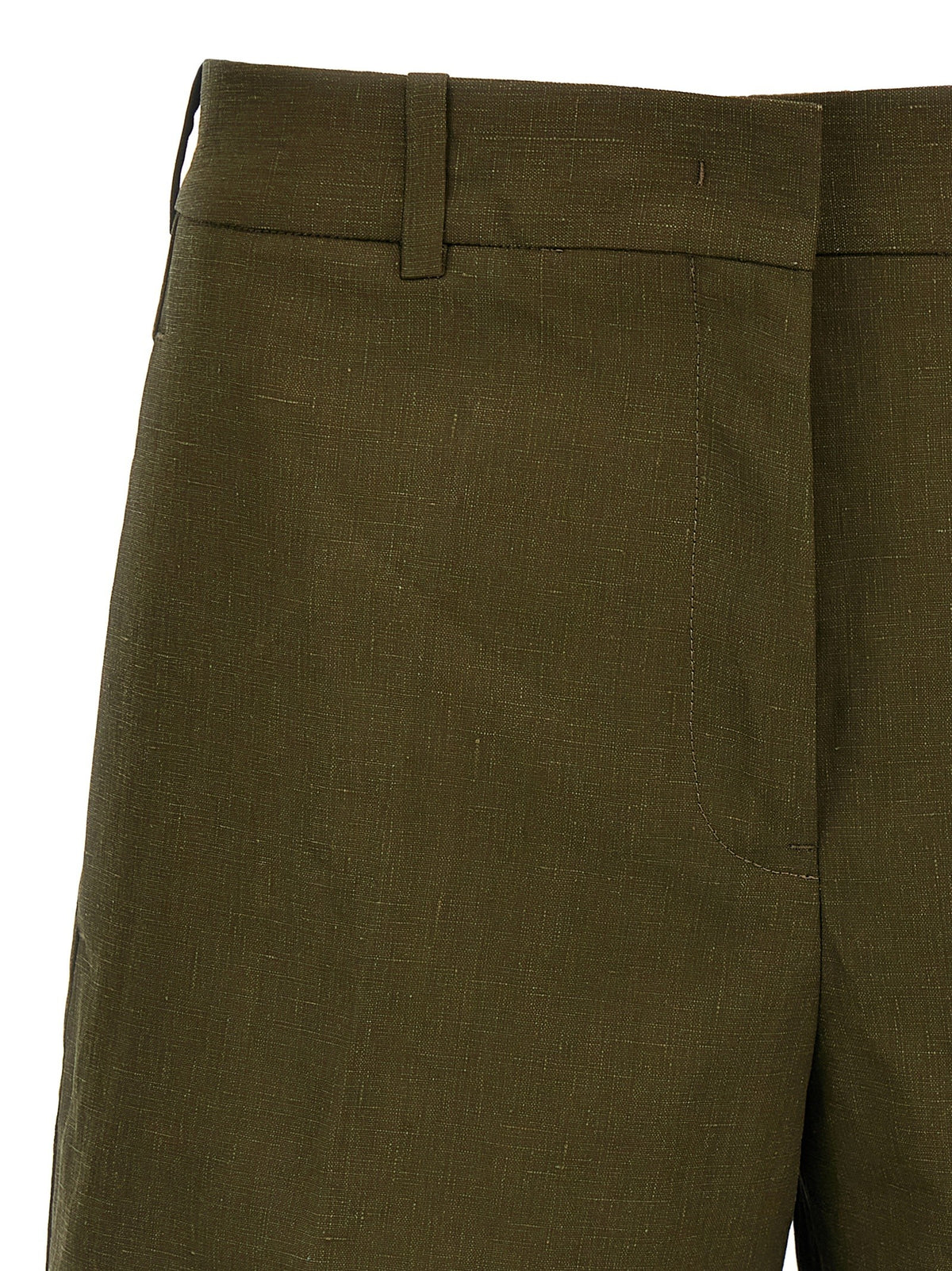 Jil Sander Linen Bermuda Shorts Green, view 3