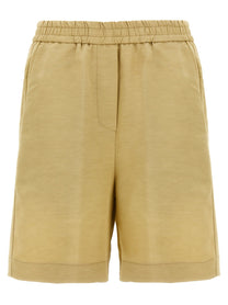 Nude Lucy Linen Bermuda Shorts Beige