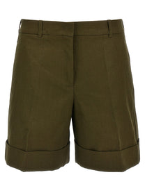 Jil Sander Linen Bermuda Shorts Green
