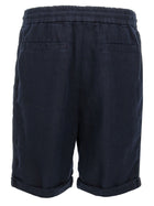 Brunello Cucinelli Linen Bermuda Shorts Blue, view 2