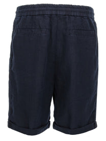 Brunello Cucinelli Linen Bermuda Shorts Blue