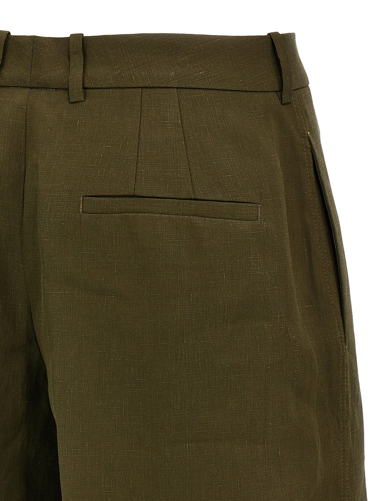 Jil Sander Linen Bermuda Shorts Green, view 4