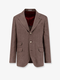 Brunello Cucinelli Men's Linen Blazer Beige
