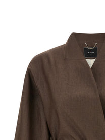 Kiton Linen Blend Blazer Brown
