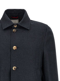 Brunello Cucinelli Linen Blend Jacket Blue