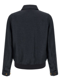 Brunello Cucinelli Linen Blend Jacket Blue