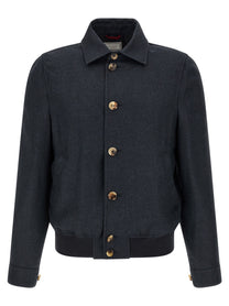 Brunello Cucinelli Linen Blend Jacket Blue