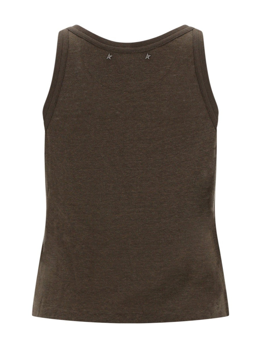 Golden Goose Women's Linen Camisole Brown, view 2