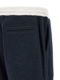 Brunello Cucinelli Linen Cotton Joggers Blue