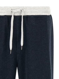 Brunello Cucinelli Linen Cotton Joggers Blue