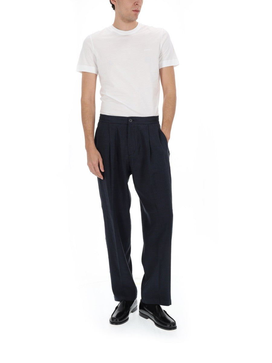 Herno Men's Linen Pants Blue