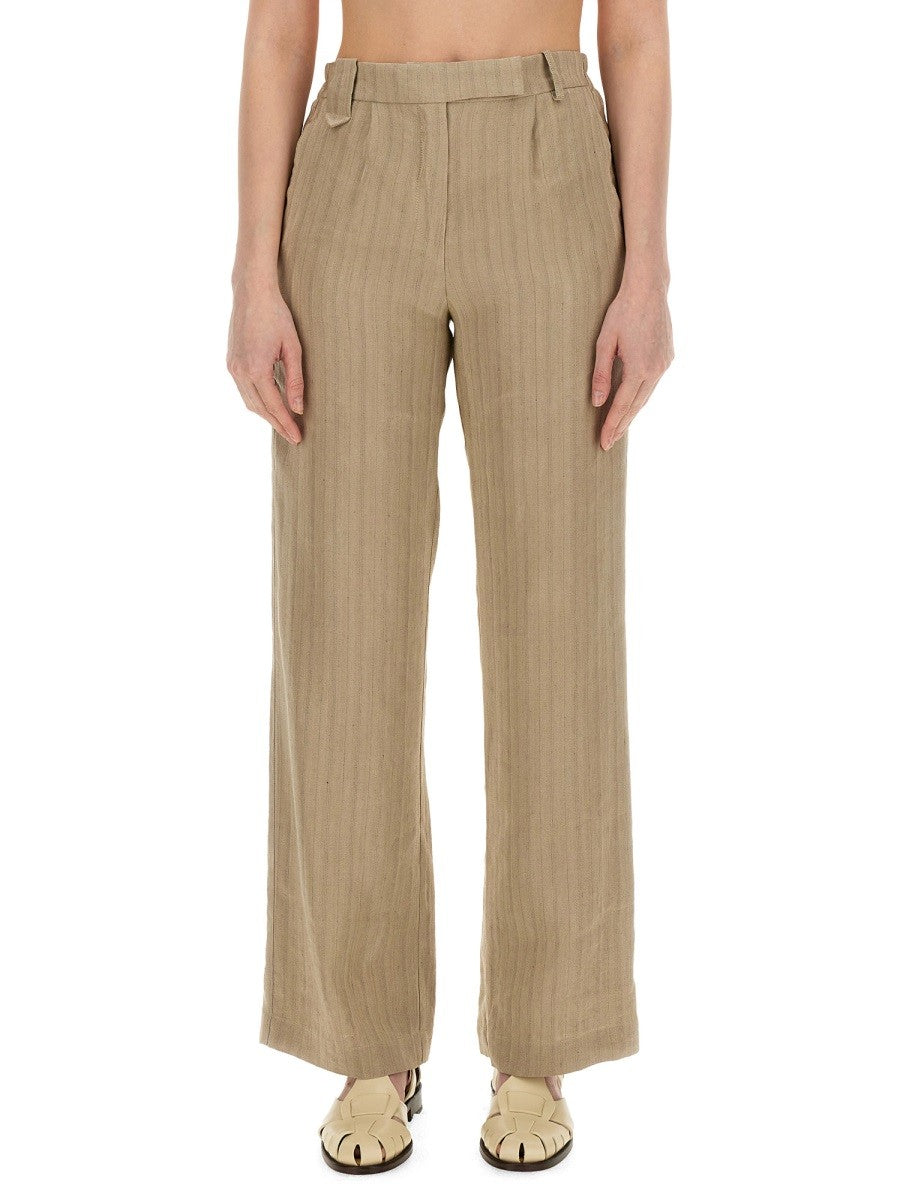 Alysi Women's Linen Pants Brown Alysi