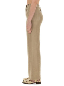 Alysi Women's Linen Pants Brown