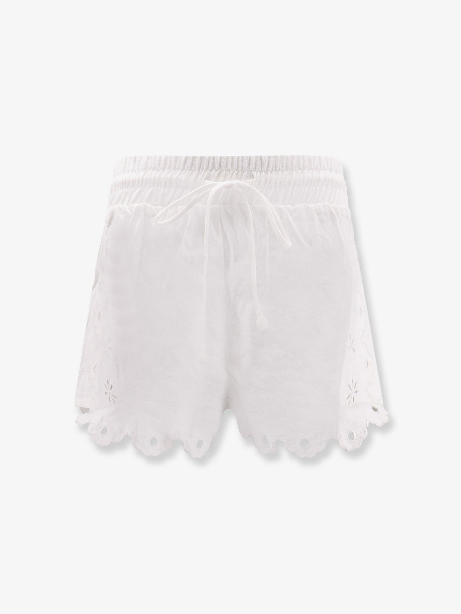 FARM Rio Women's Linen Perforated Shorts White