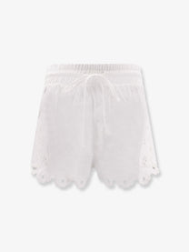 FARM Rio Women's Linen Perforated Shorts White