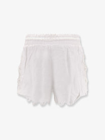 FARM Rio Women's Linen Perforated Shorts White