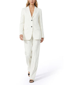 Max Mara Women's Linen Pinstripe Blazer White