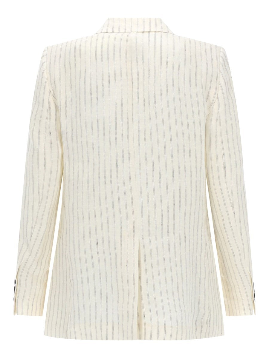 Max Mara Women's Linen Pinstripe Blazer White