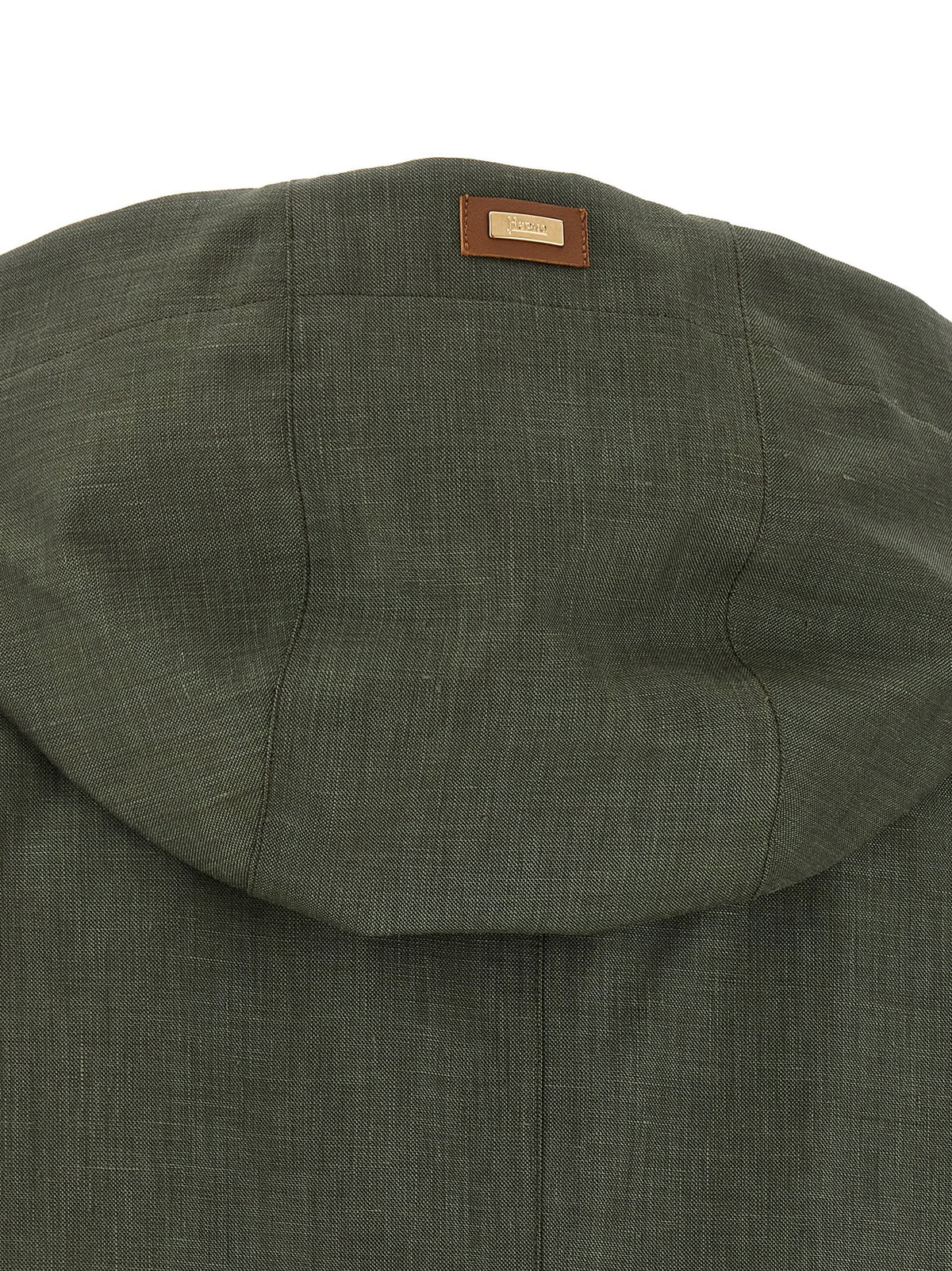 Herno Linen Raincoat Green