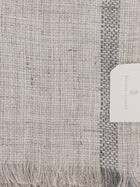 Brunello Cucinelli Men's Linen Scarf Grey, view 3