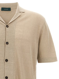 Zanone Linen Shirt Beige