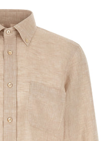 Riviera Project Linen Shirt Beige, view 3