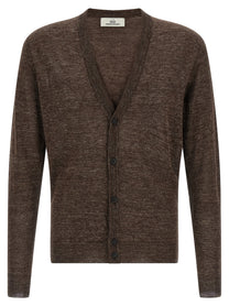 Riviera Project Linen Silk Cardigan Brown