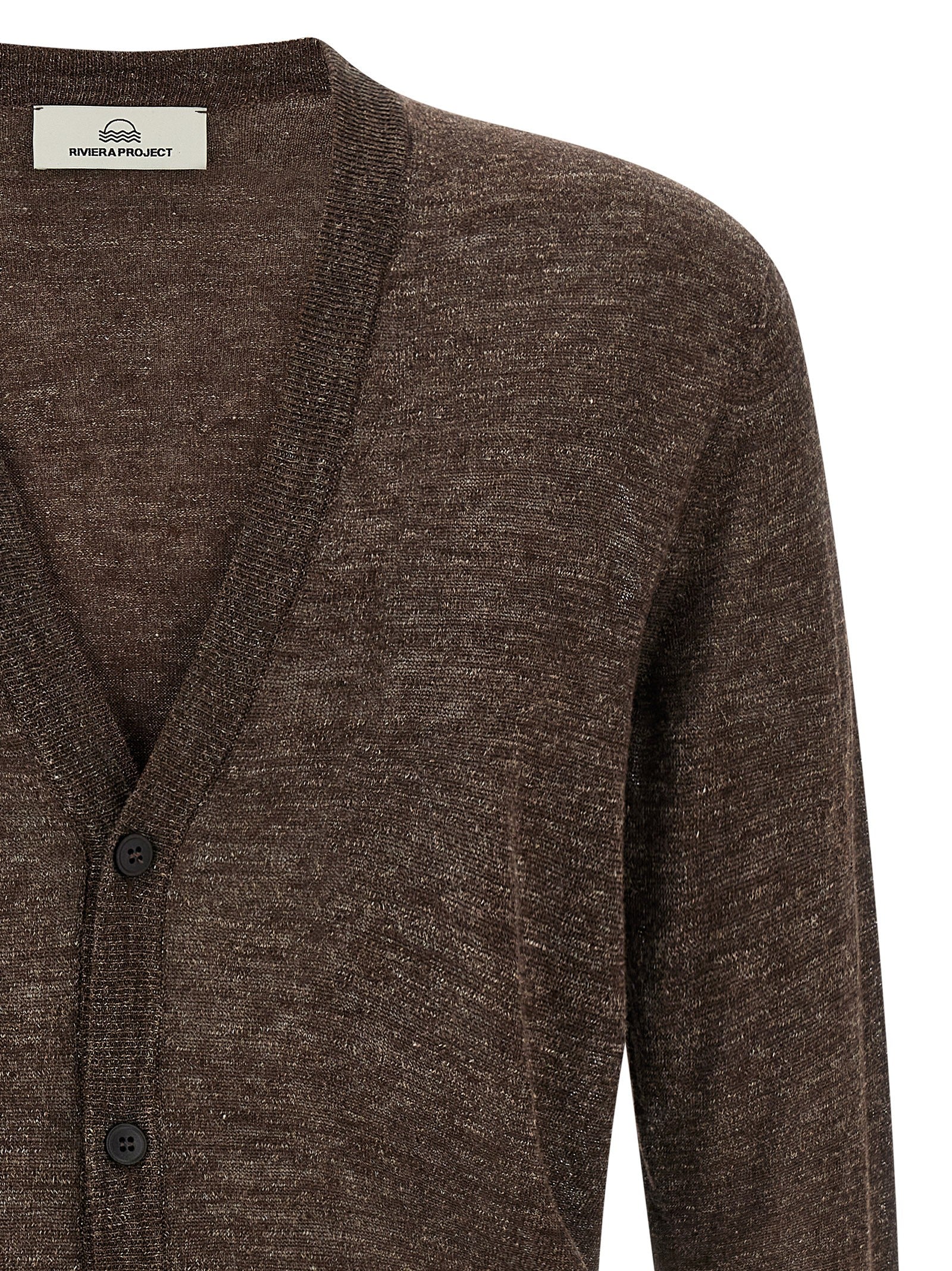 Riviera Project Linen Silk Cardigan Brown