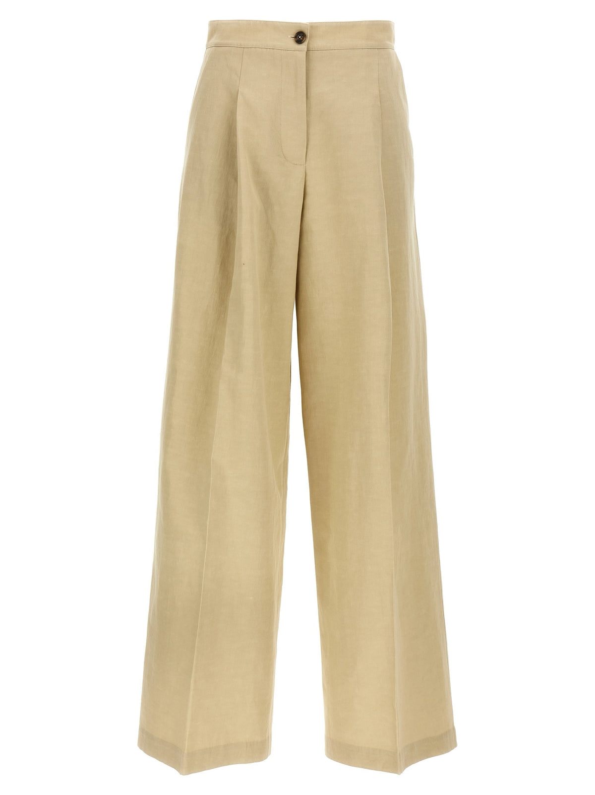 Yves Salomon Linen Trousers Beige
