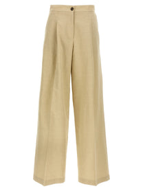 Yves Salomon Linen Trousers Beige