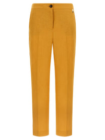 Herno Linen Trousers Orange