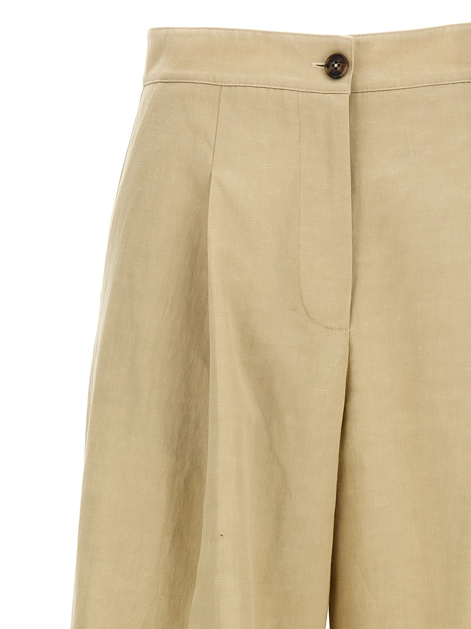 Yves Salomon Linen Trousers Beige