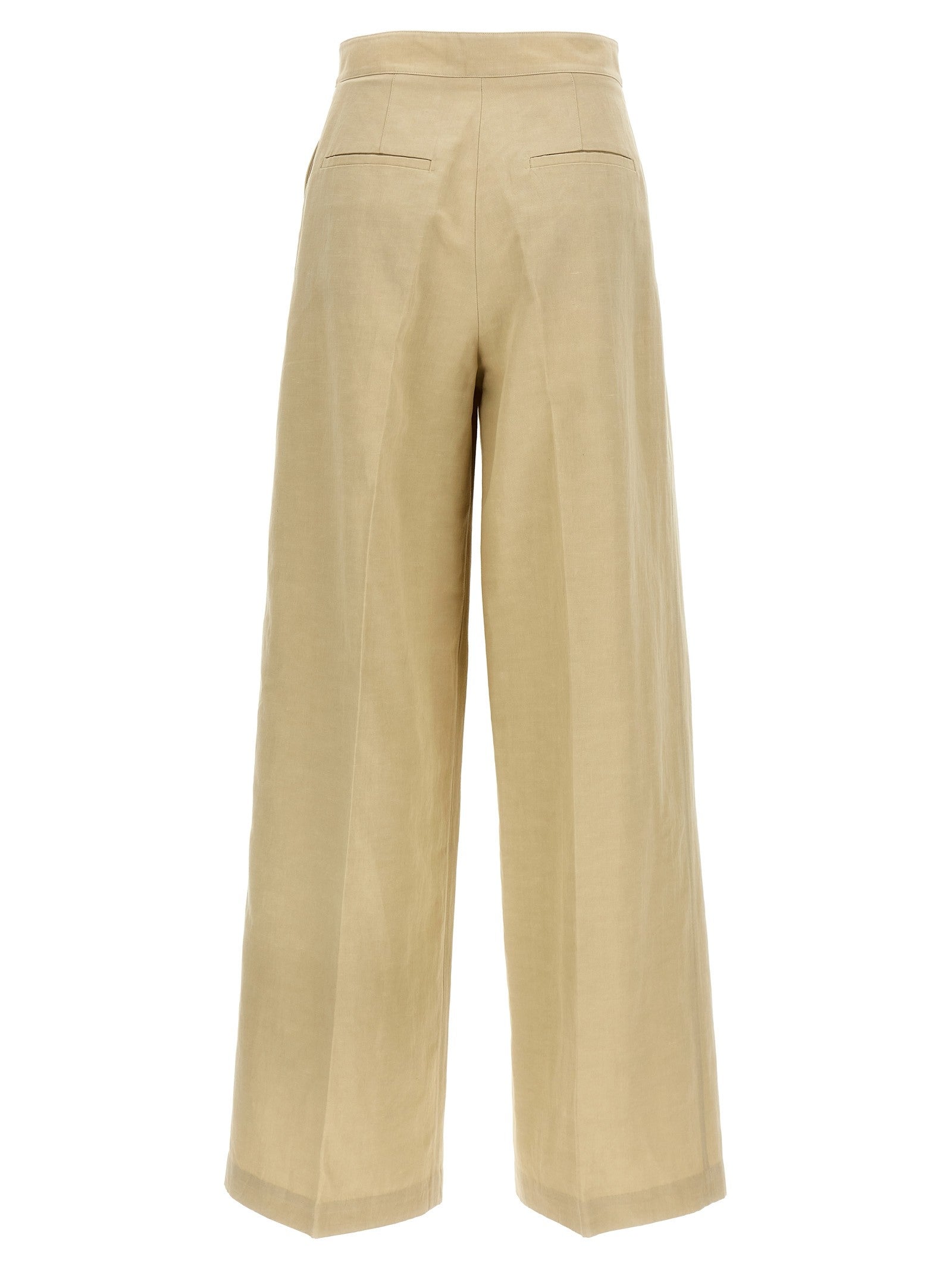 Yves Salomon Linen Trousers Beige